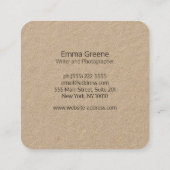 グリーンウォーターカラーリーフブランチスクエアクラフトスクエアB スクエア名刺 (裏面)