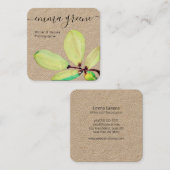 グリーンウォーターカラーリーフブランチスクエアクラフトスクエアB スクエア名刺 (正面/裏面)