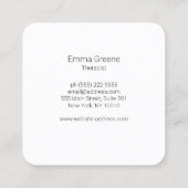 グリーンウォーターカラーリーフ正方形ビジネスカード スクエア名刺 (裏面)