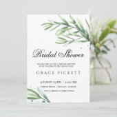 グリーンウォーターカラーリーリーフブライダルシャワー 招待状 (スタンド正面)