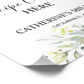 グリーンウォーターカラーレシピカードブライダルシャワー ポスター (角)