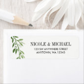 グリーンウォーターカラーローレルリーフリース ラベル (インサイチュ)