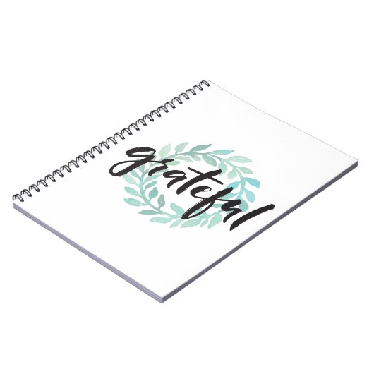 グリーンウォーターカラー感謝リース秋感謝 ノートブック (左側)