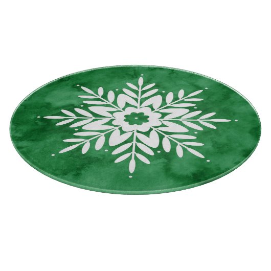 グリーンウォーターカラー抽象芸術スノーフレーク カッティングボード (角)