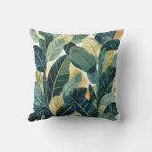 グリーンウォーターカラー植物性葉装飾用クッション クッション (裏面)