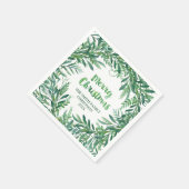 グリーンウォーターカラー熱帯離れクリスマスナプキン スタンダードカクテルナプキン (角)