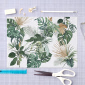 グリーンウォーターカラー熱帯離れ装飾用クッションティ 薄葉紙 (クラフト)