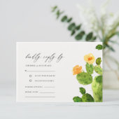 グリーンウォーターカラー砂漠サボテンフローラRSVP 出欠カード (スタンド正面)