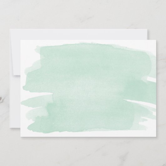 グリーンウォーターカラー金ゴールド送別パーティの招待状 招待状 (裏面)