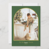 グリーンウォーターカラー クリスマス ホリデー カード (裏面)