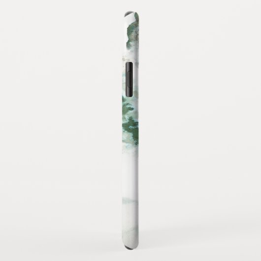 グリーンウォーターグラデーションカラー大理石モノグラム Case-Mate iPhoneケース (裏面/右)