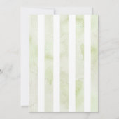 グリーンウォーターストライプカラーモダンの誕生発表 招待状 (裏面)