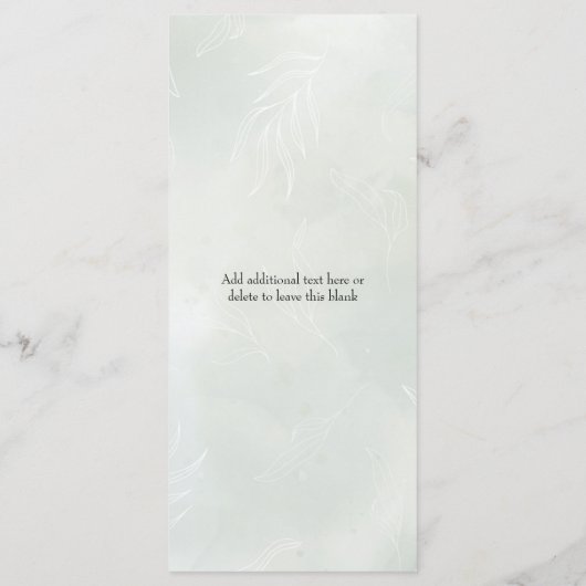 グリーンウォータースパとウェルネスセンター価格 メニュー (裏面)