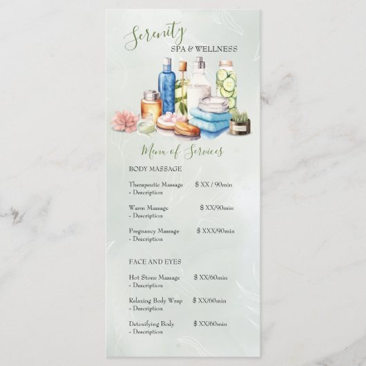 グリーンウォータースパとウェルネスセンター価格 メニュー (正面)