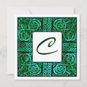 グリーンウォーターズケルト結び糸細工結婚式招待状 招待状 (正面)