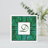 グリーンウォーターズセルティックモノグラム結婚式招待状 招待状 (スタンド正面)