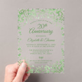 グリーンウォーターハート結婚20周年 アクリル招待状 (インサイチュ (ポータブル))