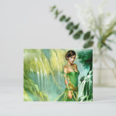 グリーンウォーターフォール美しい ポストカード (スタンド正面)