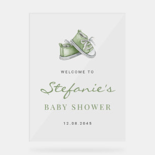 グリーンウォーターベビーシューズベビーシャワー アクリルサイン