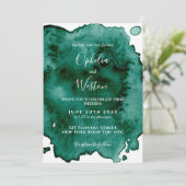 グリーンウォーターモダンカラーエレガントな結婚式 招待状 (スタンド正面)