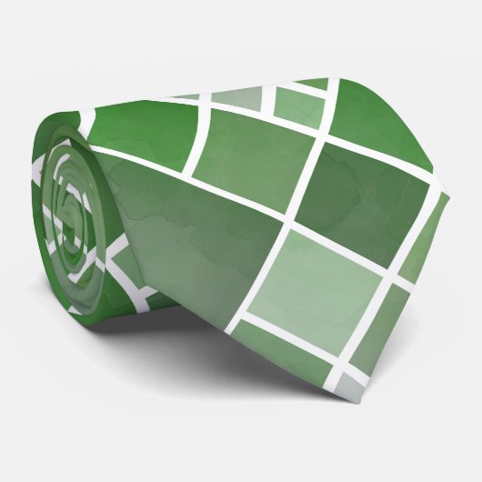 グリーンウォーター市松模様にカラーデザインネクタイ ネクタイ (ロール)