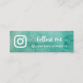 グリーンウォーター後を追カラーソーシャルメディアQRコードはっきりした スキニー名刺 (正面)