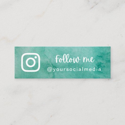 グリーンウォーター後を追カラーソーシャルメディアQRコードはっきりした スキニー名刺 (正面)