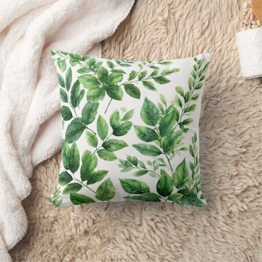 グリーンウォーター植物性葉植物 クッション (ブランケット)