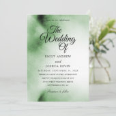 グリーンウォーター洗剤 |緑の結婚式招待状 招待状 (スタンド正面)