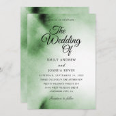 グリーンウォーター洗剤 |緑の結婚式招待状 招待状 (正面/裏面)