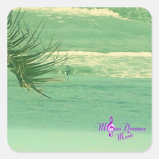 グリーンウォーター海スクエアステッカー スクエアシール (正面)