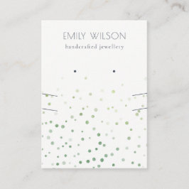 グリーンウォーター紙吹雪イヤリングネックレスディスプレイ 名刺