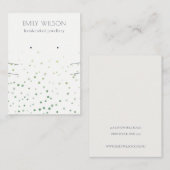 グリーンウォーター紙吹雪イヤリングネックレスディスプレイ 名刺 (正面/裏面)