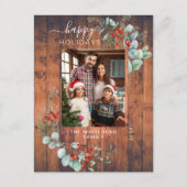 グリーンウォーター素朴カラーさくらんぼウッド シーズンポストカード (正面)