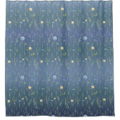 グリーンウォーター素朴カラー植物性フローラ花 シャワーカーテン (正面)