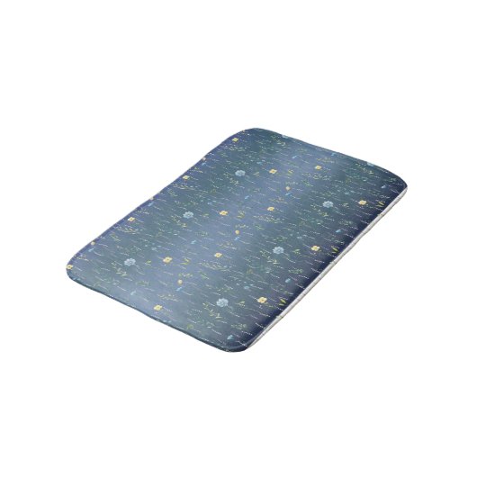 グリーンウォーター素朴カラー植物性フローラ花 バスマット (アングル)