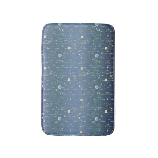 グリーンウォーター素朴カラー植物性フローラ花 バスマット (正面縦)