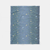 グリーンウォーター素朴カラー植物性フローラ花 フリースブランケット (正面)