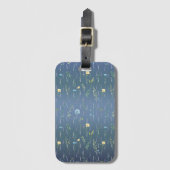 グリーンウォーター素朴カラー植物性フローラ花 ラゲッジタグ (正面縦)