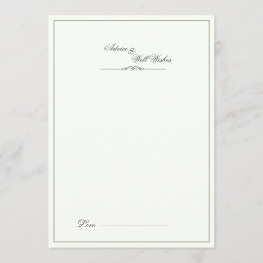 グリーンウォーター結婚カラーのアドバイス&ウィッシュ アドバイスカード (裏面)