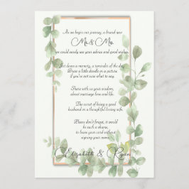 グリーンウォーター結婚カラーのアドバイス&ウィッシュ アドバイスカード