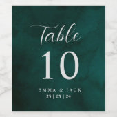 グリーンウォーター結婚カラーのテーブル番号ワインラベル ワインラベル (シングルラベル)