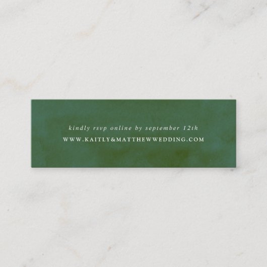 グリーンウォーター結婚カラーのWebサイト スキニー名刺 (正面)