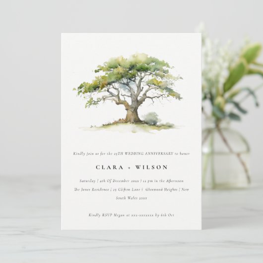 グリーンウォーター結婚カラーオークの記念日 招待状 (スタンド正面)