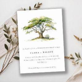 グリーンウォーター結婚カラーオークの記念日 招待状