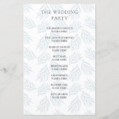 グリーンウォーター結婚カラー式プログラム (裏面)