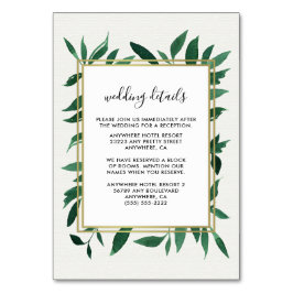 グリーンウォーター結婚カラー植物挿入カード テーブルナンバー