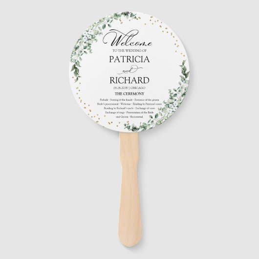 グリーンウォーター結婚式 プログラムハンドファン ハンドファン (正面)