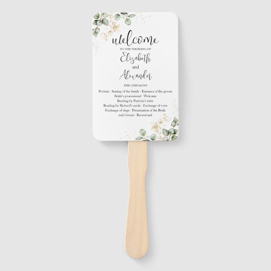 グリーンウォーター結婚式 プログラムハンドファン ハンドファン (正面)