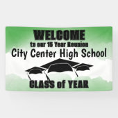 グリーンウォーター縁どカラークラス懇親会へようこそ 横断幕 (横)